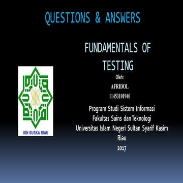 Questions fundamentals of testing