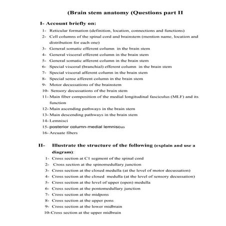 Questions In Brain Stem anatomy (2)