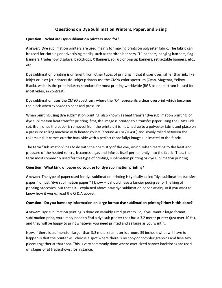 what kind of printer do you use for sublimation