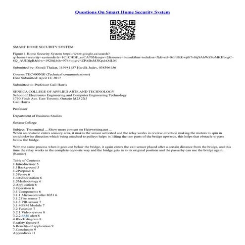 Questions On Smart Home Security System