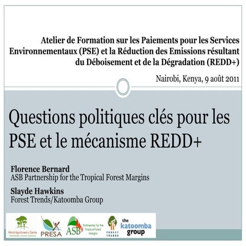 Questions politiques clés pour les pse et le mécanisme redd   fr