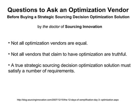 Questions To Ask An Optimization Vendor