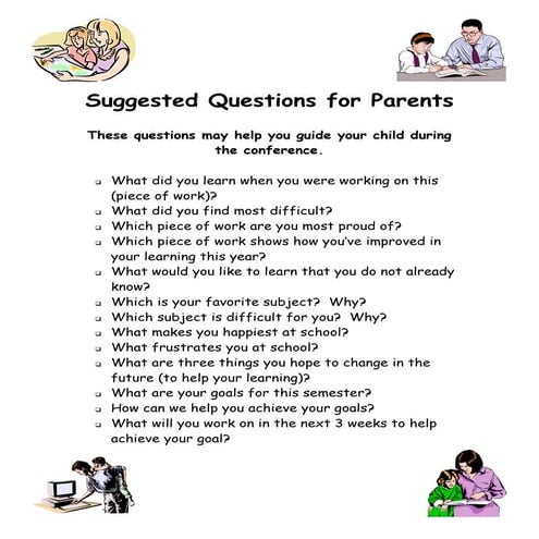 Questions to ask your child at conferences