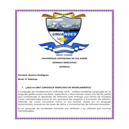 Qué es uml, PARA QUE SIRVE, PASOS