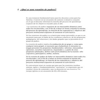 Qué es una reunión de padres