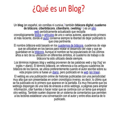 Mapa el blog. | DOCX
