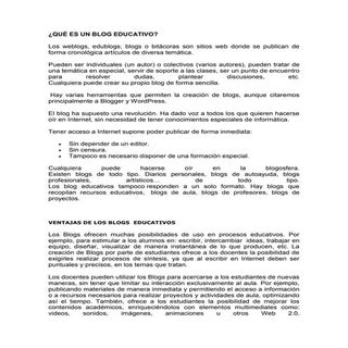 Qué es un blog educativo