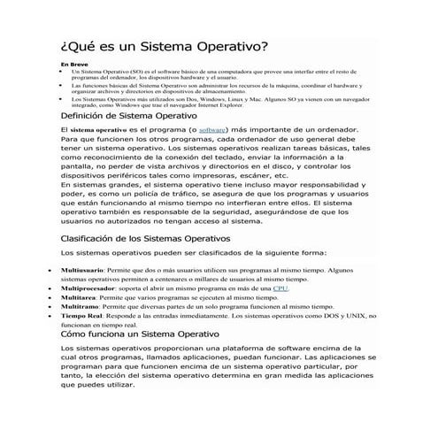 Qué es un sistema operativo