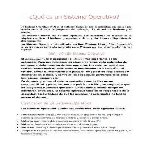 Qué es un sistema operativo