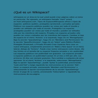 Qué es un wikispace