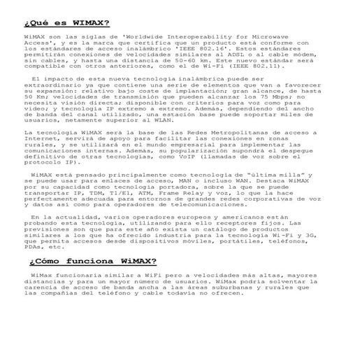 Qué es wimax