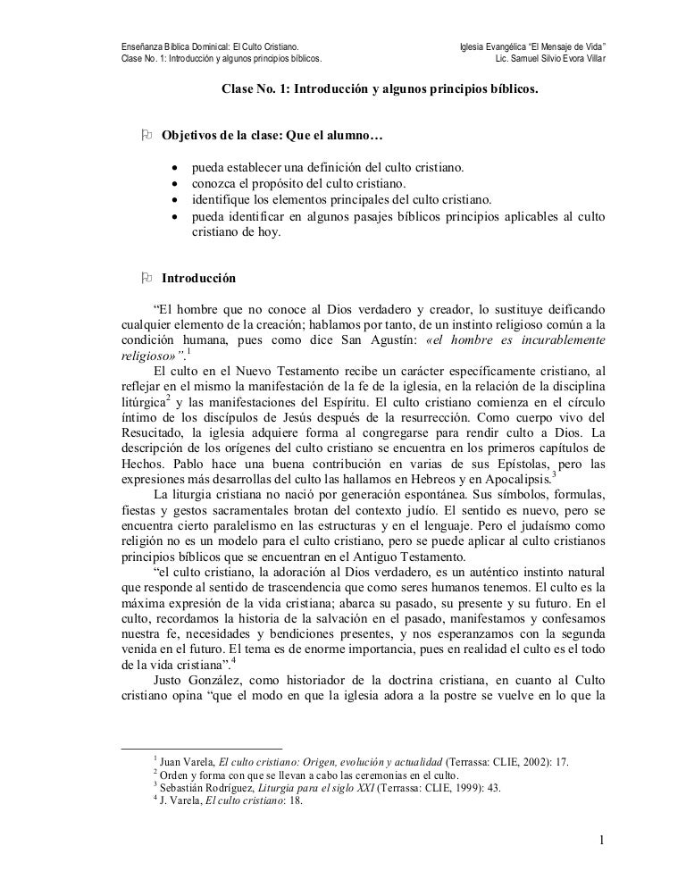 Que Es Y O Debe Ser El Culto Cristiano