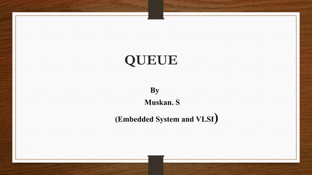 Queue data structures and operation on data structures
