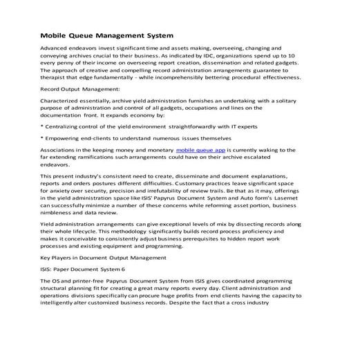 Queue Management Solution