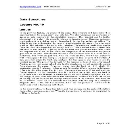 e computer notes - Queues | DOC