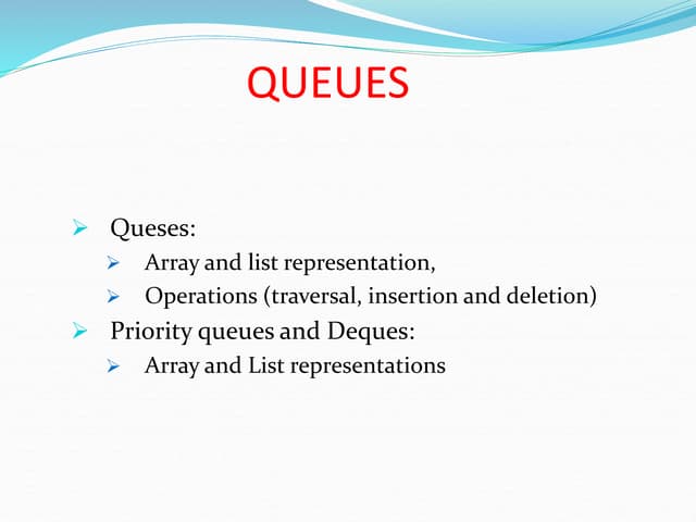 Queues.ppt | Programming Languages | Computing