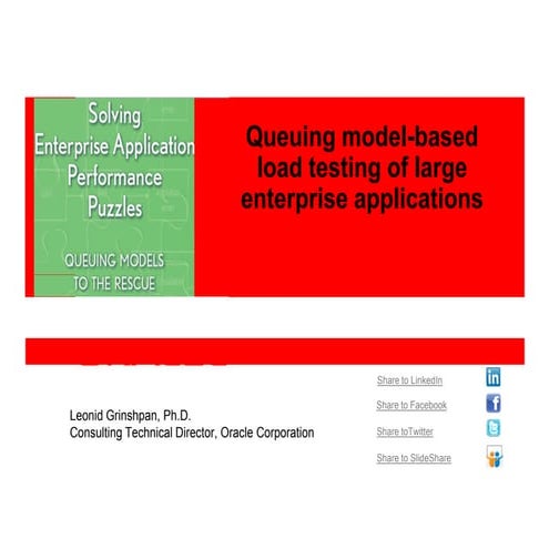 Queuing model based load testing of large enterprise applications