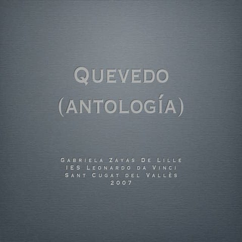 Quevedo (Antología mínima)