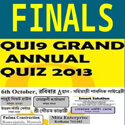 Junior Finals  Qui9 Grand Annual Quiz 2013