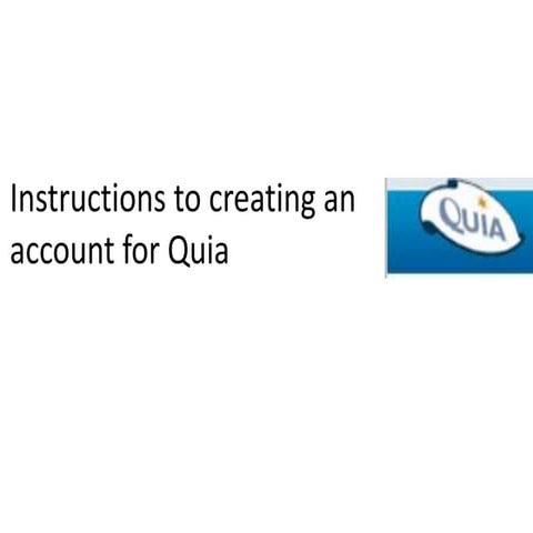 Quia instructions for creating an account
