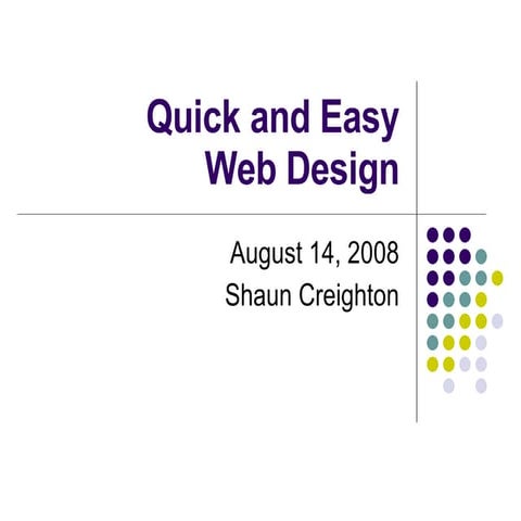 Quick And Easy Web Design - Night 1