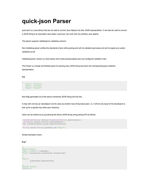 quick json parser