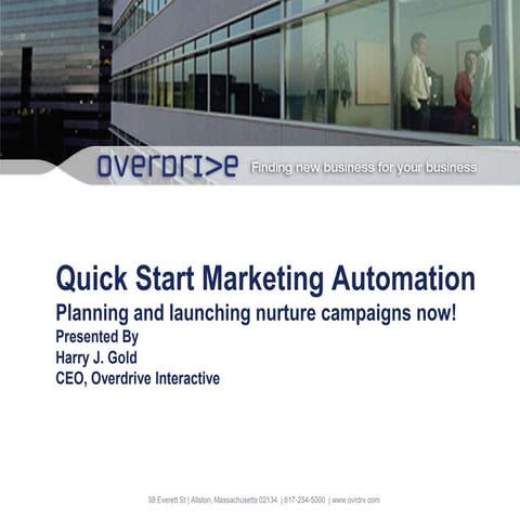 NEDMA15: Quick Start Marketing Automation: Planning and launching nurture cam...