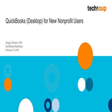 Webinar - QuickBooks (Desktop) for New Nonprofit Users - 2018-2-15