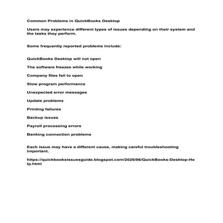 Common Problems in the QuickBooks Desktop | PDF