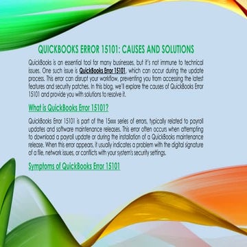 How to Troubleshoot and Fix QuickBooks Error 15101: A Comprehensive Guide