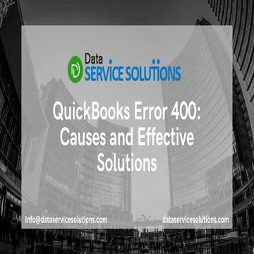QuickBooks Error 400 Causes and Effective Solutions