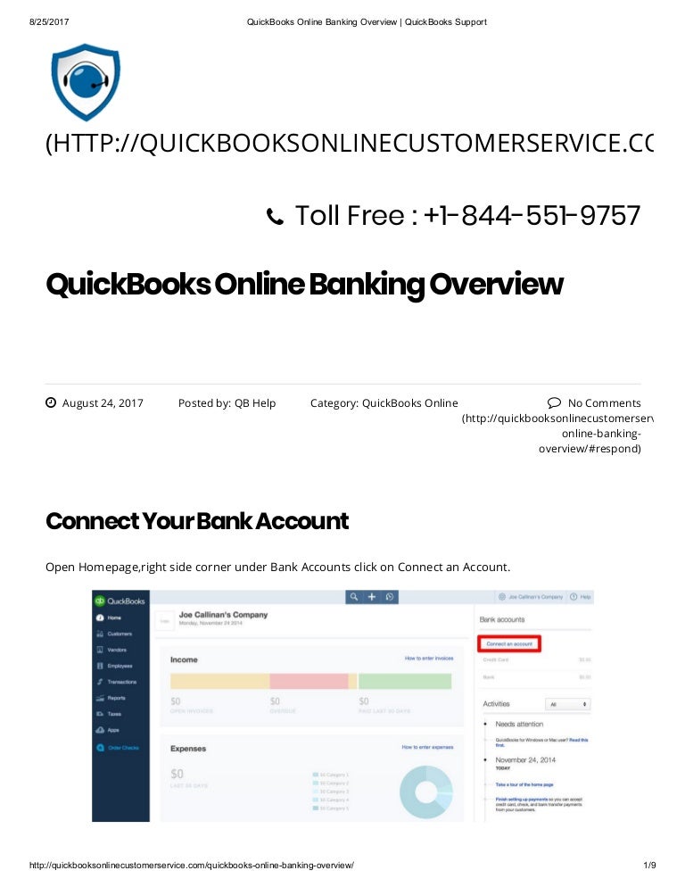 Quick books online banking overview quickbooks support