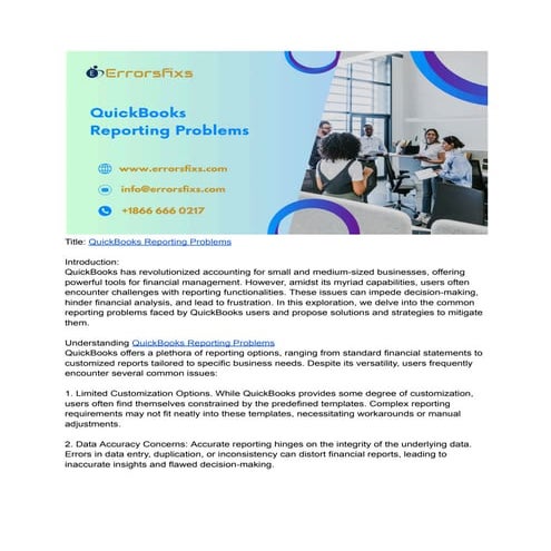 QuickBooks Reporting Problems........pdf