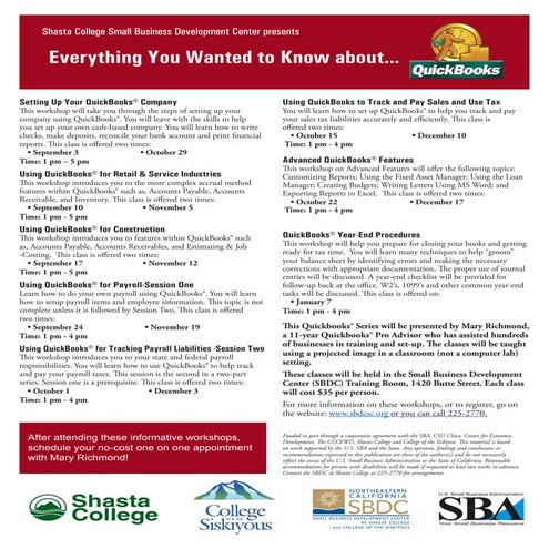 Quickbooks Series Sept Dec 2009