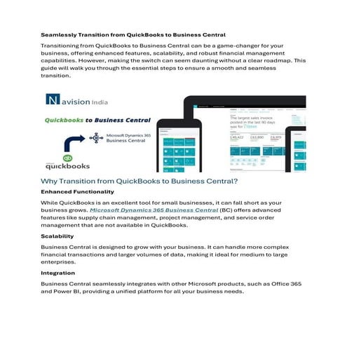 Transition from QuickBooks to Business Central