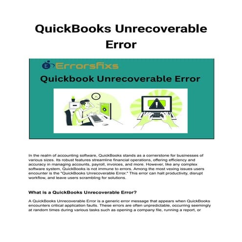 QuickBooks Unrecoverable Error...........