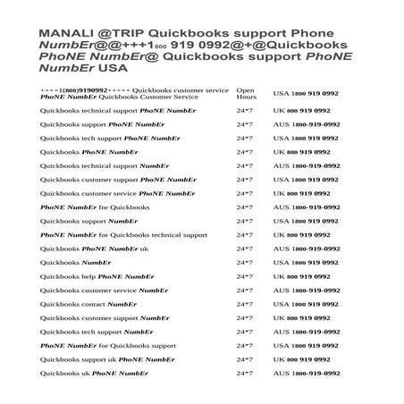 Quickbook tech support 1-800-919-0992