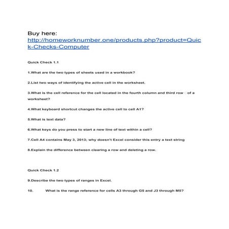 Quick Checks Computer