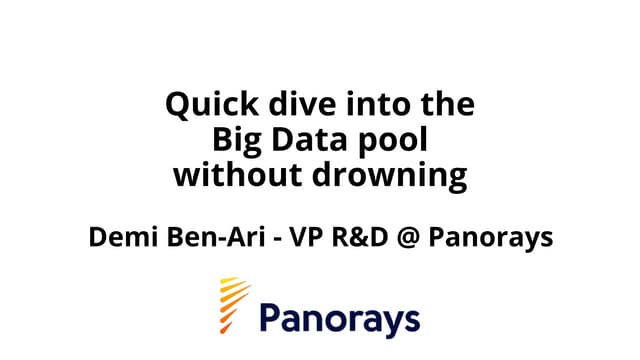 Quick dive into the big data pool without drowning - Demi Ben-Ari @ Panorays