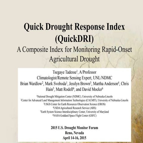Quick Drought Response Index