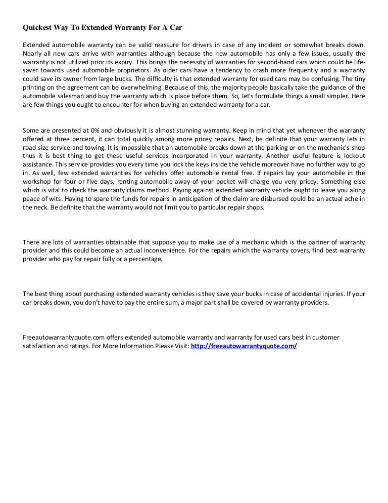 should i get extended warranty on used car