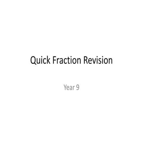 Qwizdom  - Quick fraction revision2
