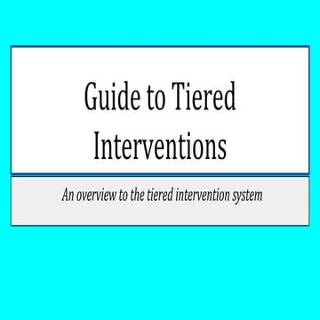 Quick guide to tiered interventions at the elementary school level