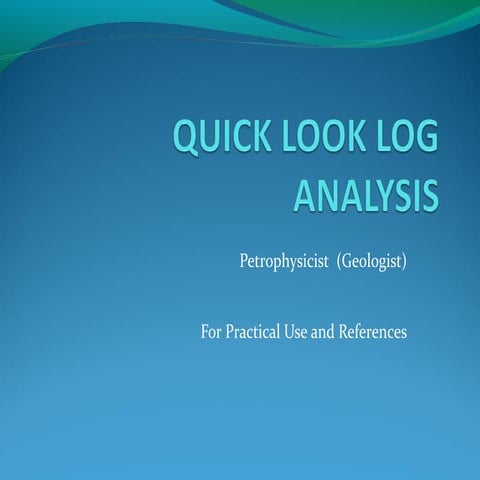Quick look log analyses