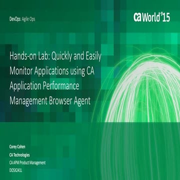 Hands-On Lab: Quickly and Easily Monitor Applications using CA Application Pe...