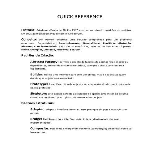 Quick reference