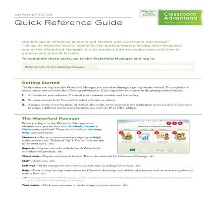 Waterford Quick reference admin