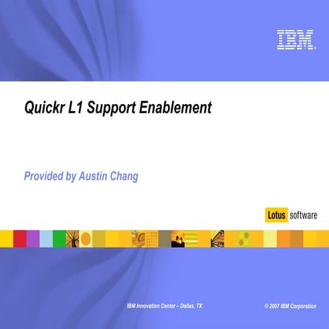 Quickr support enablement