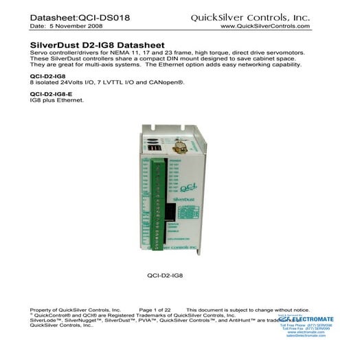QuickSilver Controls QCI-DS018 QCI-D2-IG8