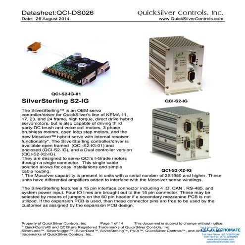 QuickSilver Controls QCI-DS026 QCI-S2-IG